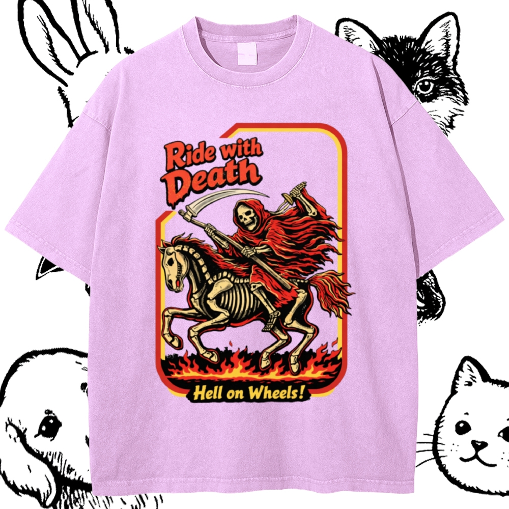 Death Rider Spirit Cotton Vintage Wash Classic Graphic Tee