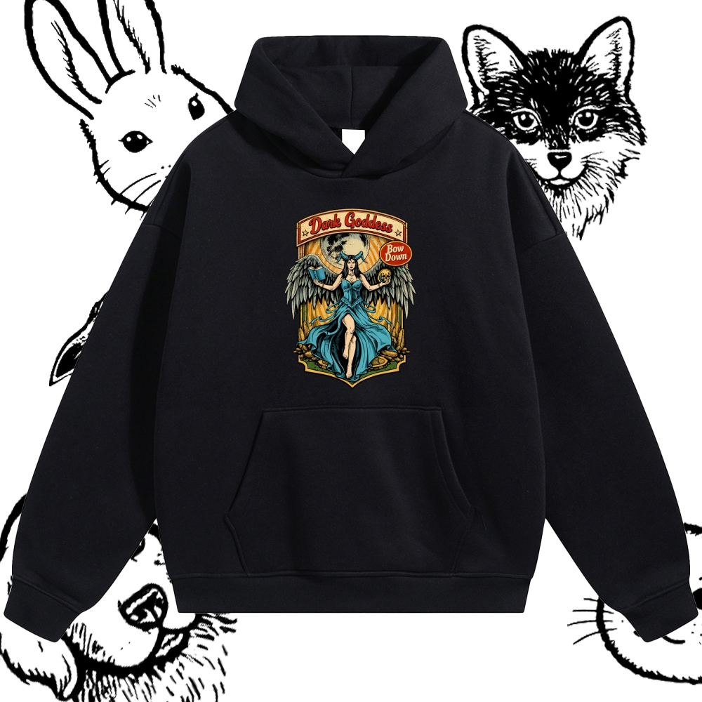 Bow Down Dark Goddess Cotton Blend Classic Fit Unisex Hoodie