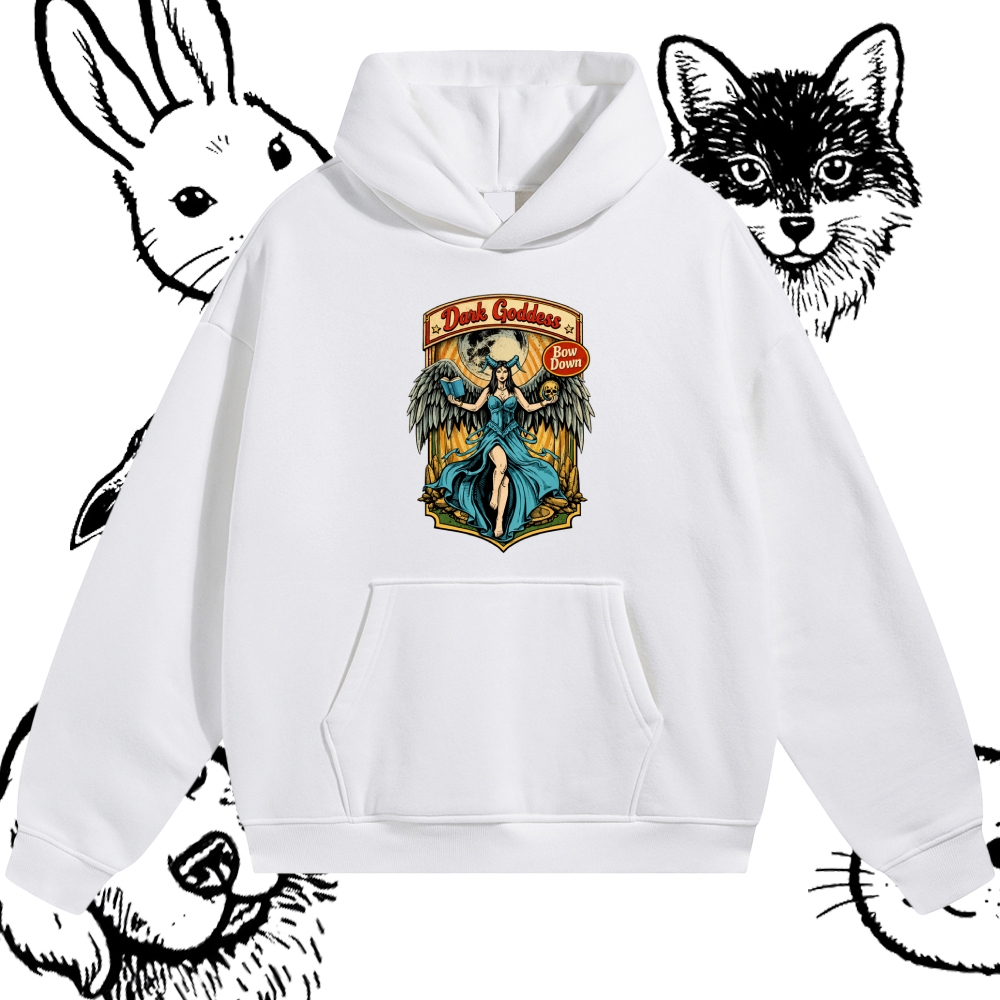 Bow Down Dark Goddess Cotton Blend Classic Fit Unisex Hoodie