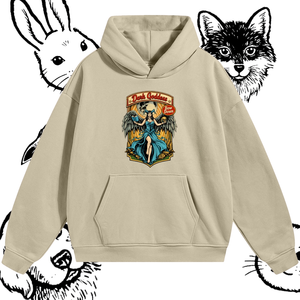 Bow Down Dark Goddess Cotton Blend Classic Fit Unisex Hoodie
