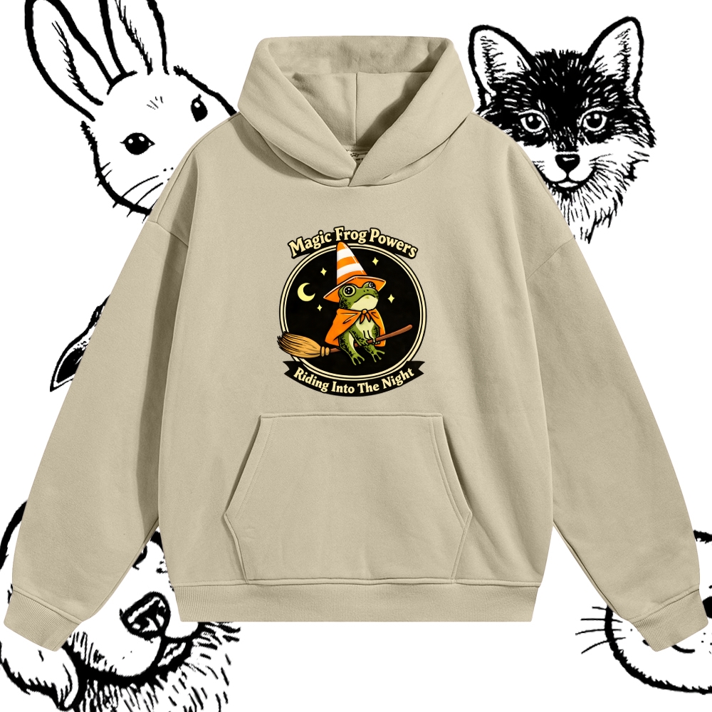 Magic Frog Wizard Night Cotton Blend Classic Fit Unisex Hoodie