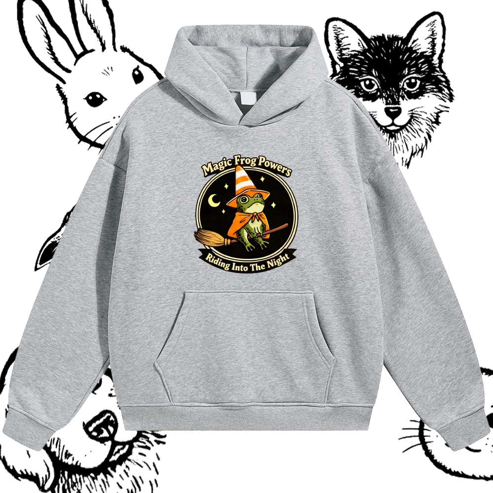 Magic Frog Wizard Night Cotton Blend Classic Fit Unisex Hoodie