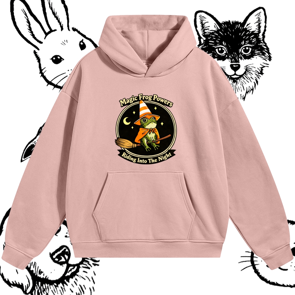 Magic Frog Wizard Night Cotton Blend Classic Fit Unisex Hoodie