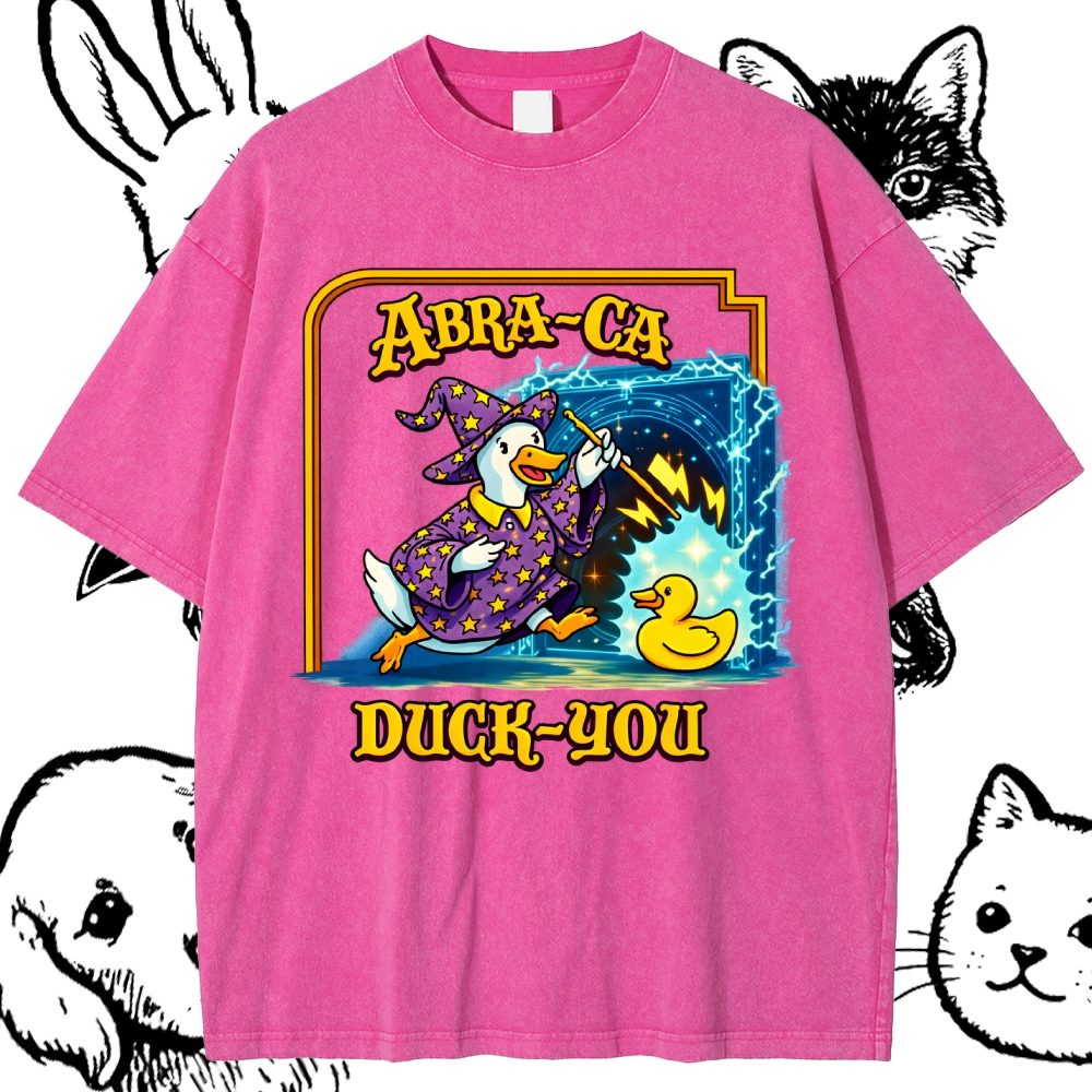 Abra Ca Duck You Wizard Cotton Vintage Wash Classic Graphic Tee