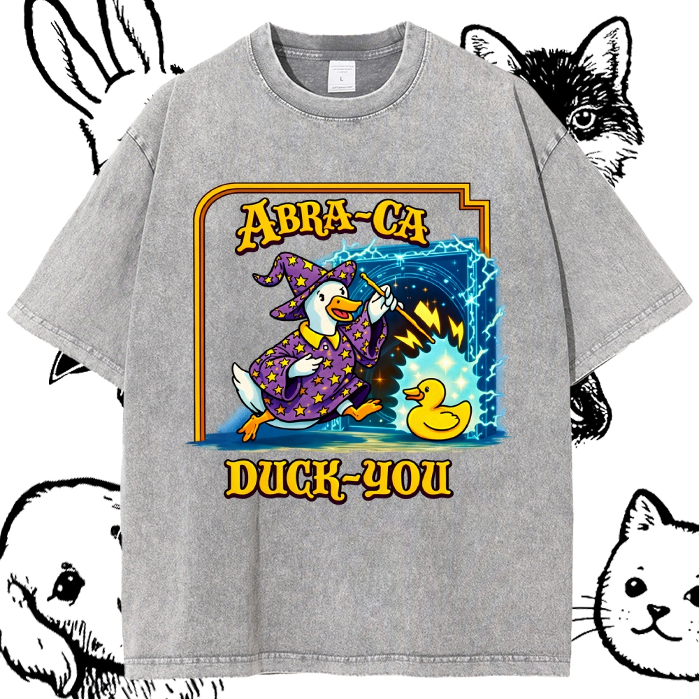 Abra Ca Duck You Wizard Cotton Vintage Wash Classic Graphic Tee