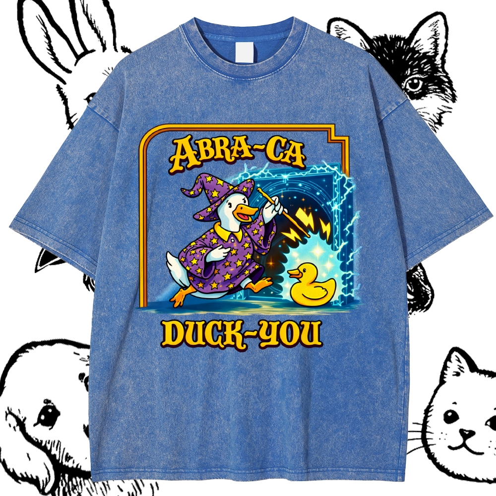 Abra Ca Duck You Wizard Cotton Vintage Wash Classic Graphic Tee