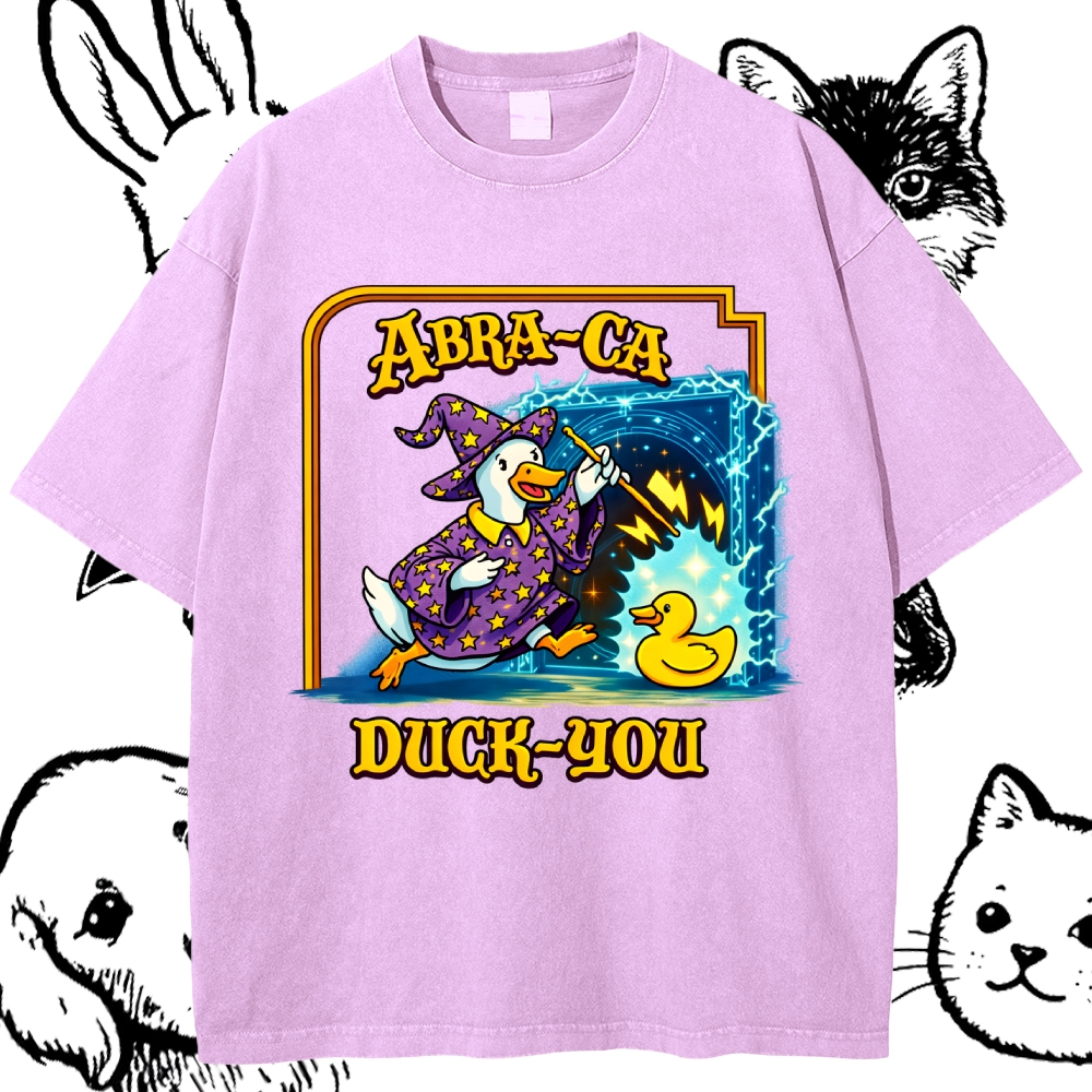Abra Ca Duck You Wizard Cotton Vintage Wash Classic Graphic Tee