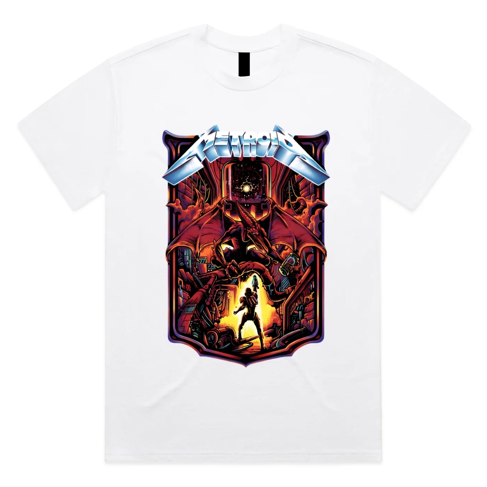 Metroid Ridley Boss Battle Cotton Classic Fit Retro Dark Humor Graphic Tee