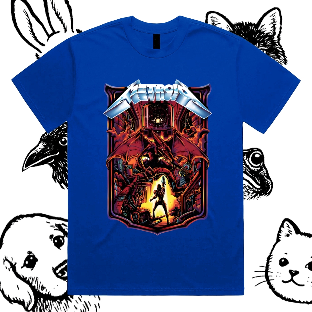 Metroid Ridley Boss Battle Cotton Classic Fit Retro Dark Humor Graphic Tee