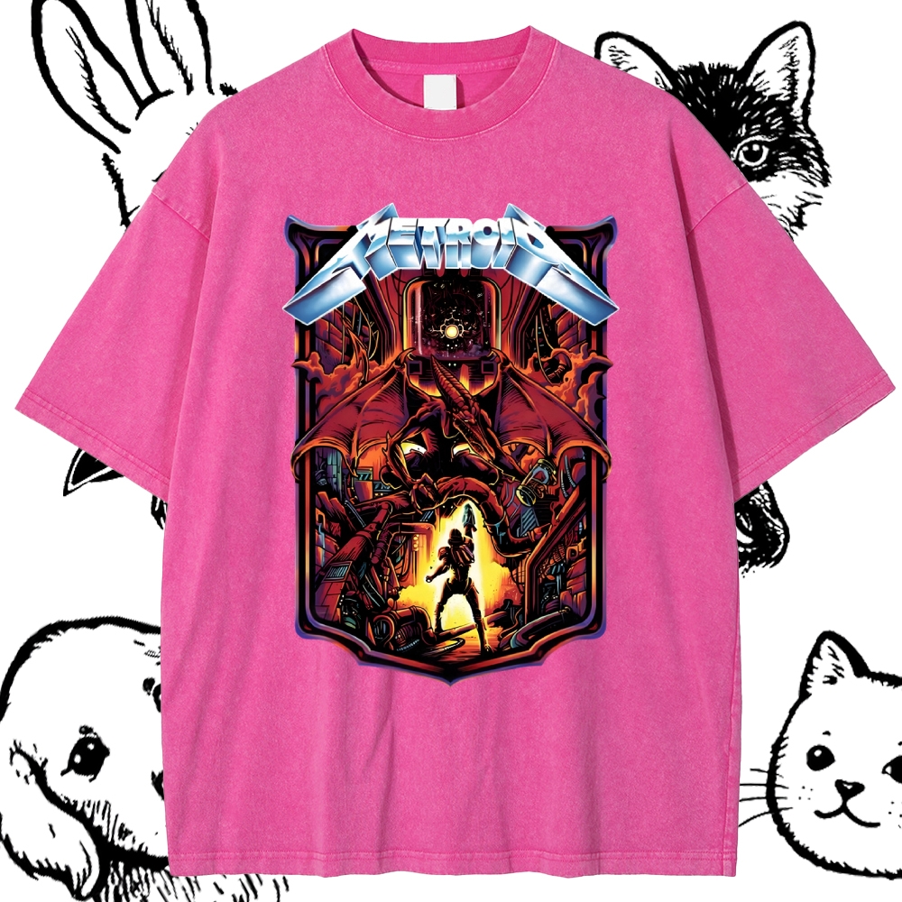 Metroid Ridley Boss Battle Cotton Vintage Wash Classic Graphic Tee