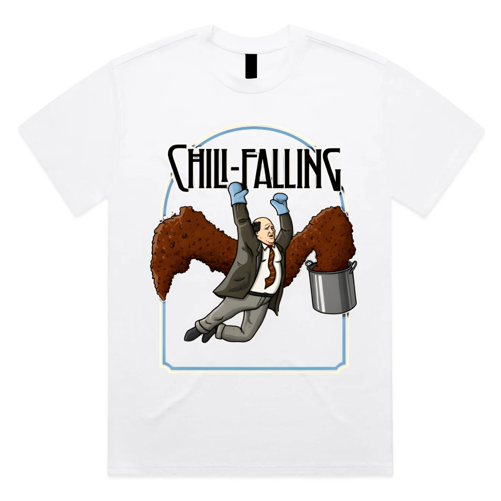Kevin Chili Falling Epic Cotton Classic Fit Retro Dark Humor Graphic Tee