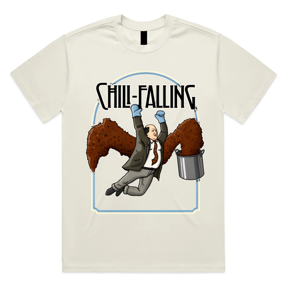 Kevin Chili Falling Epic Cotton Classic Fit Retro Dark Humor Graphic Tee