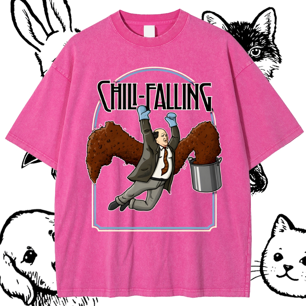 Kevin Chili Falling Epic Cotton Vintage Wash Classic Graphic Tee