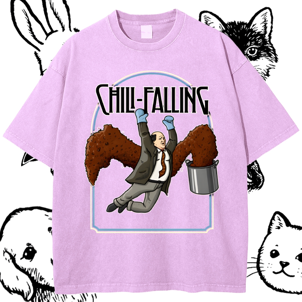 Kevin Chili Falling Epic Cotton Vintage Wash Classic Graphic Tee