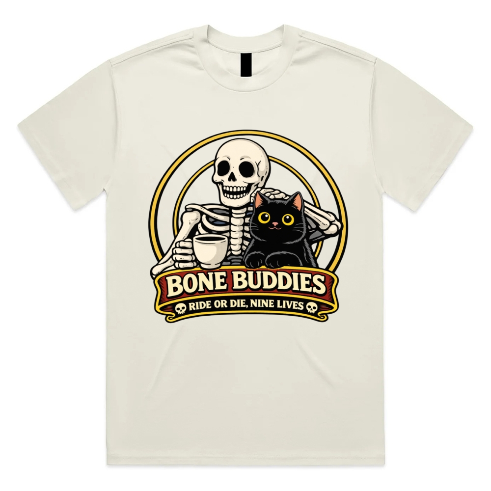 Coffee & Nine Lives Cotton Classic Fit Retro Dark Humor Graphic Tee
