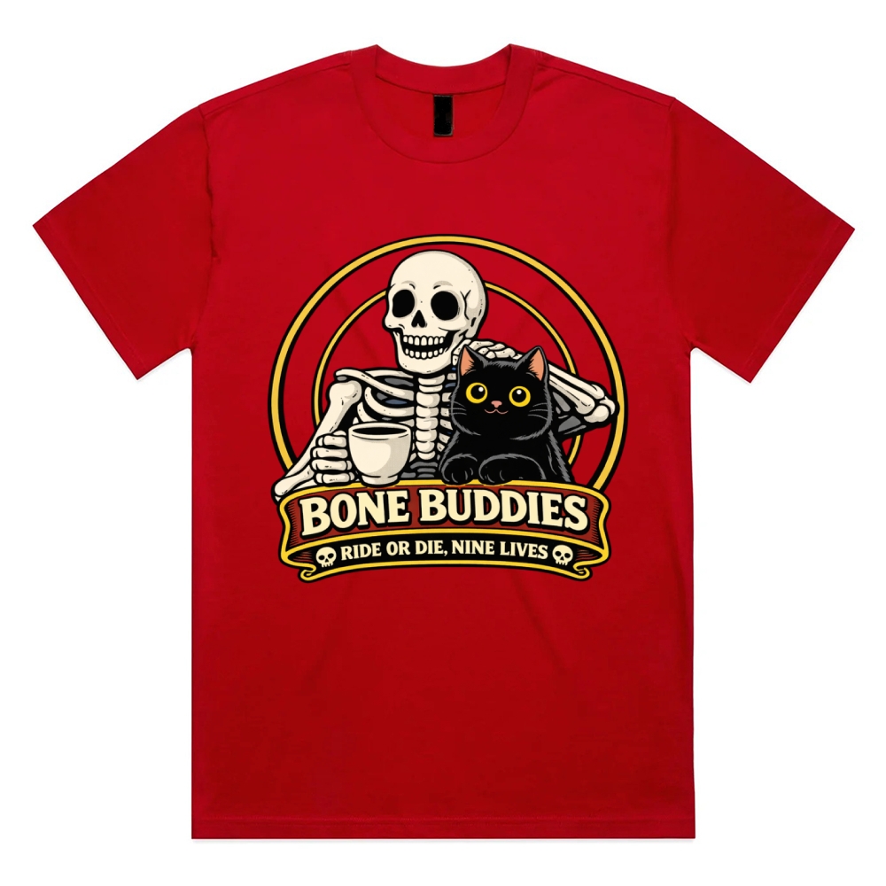 Coffee & Nine Lives Cotton Classic Fit Retro Dark Humor Graphic Tee