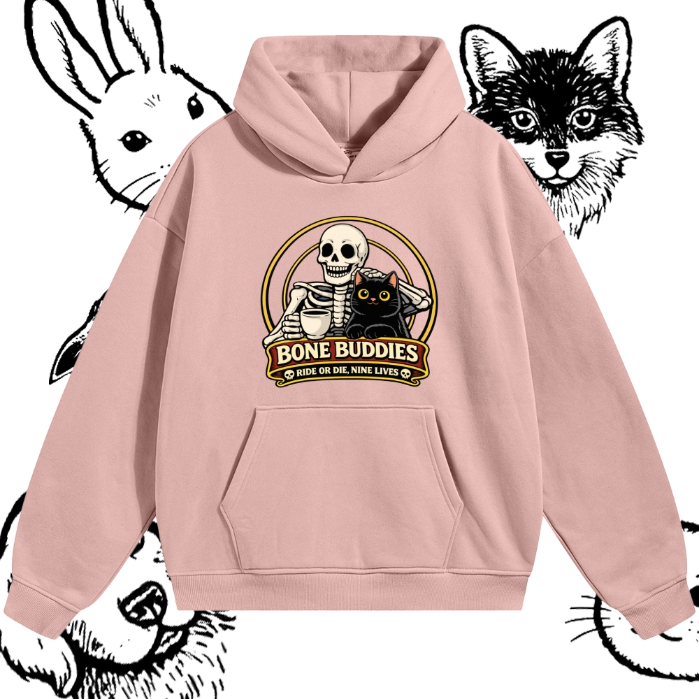 Coffee & Nine Lives Cotton Blend Classic Fit Unisex Hoodie