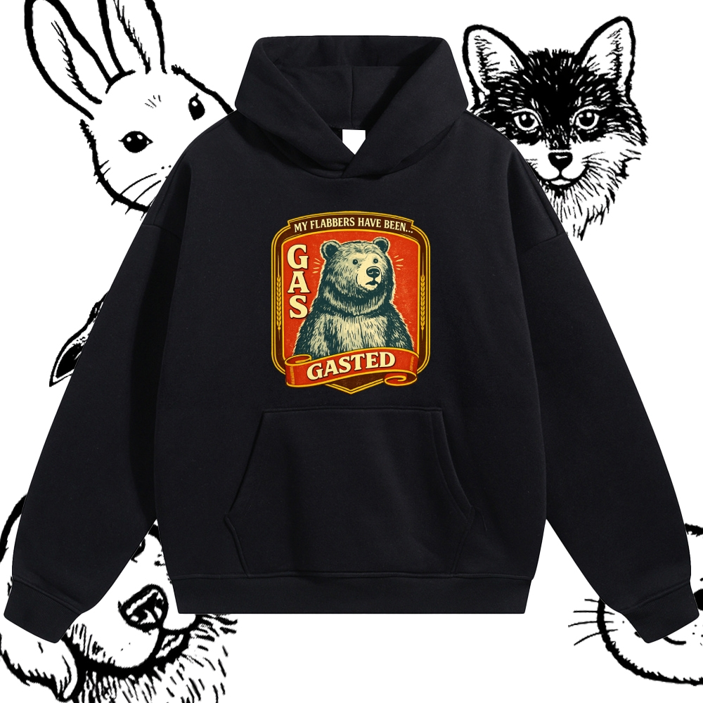 Flabbergasted Retro Bear Cotton Blend Classic Fit Unisex Hoodie