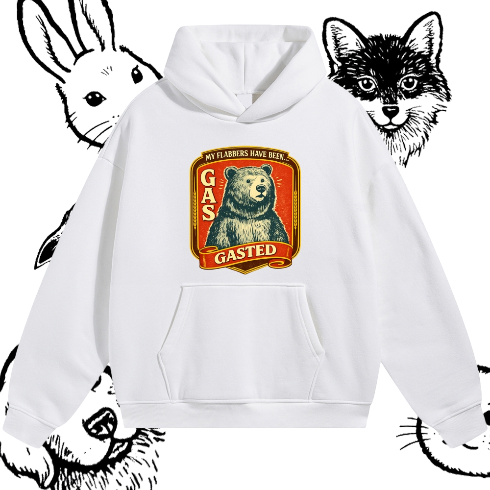 Flabbergasted Retro Bear Cotton Blend Classic Fit Unisex Hoodie