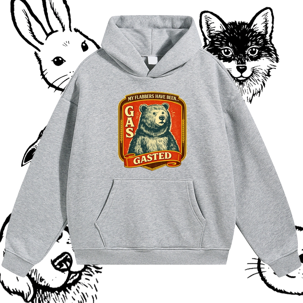 Flabbergasted Retro Bear Cotton Blend Classic Fit Unisex Hoodie