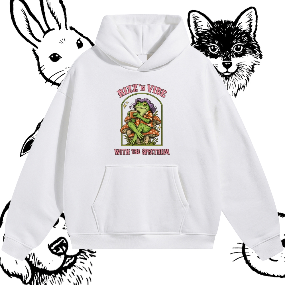 Rizz 'N Vibe Neurodiverse Frog Cotton Blend Classic Fit Unisex Hoodie