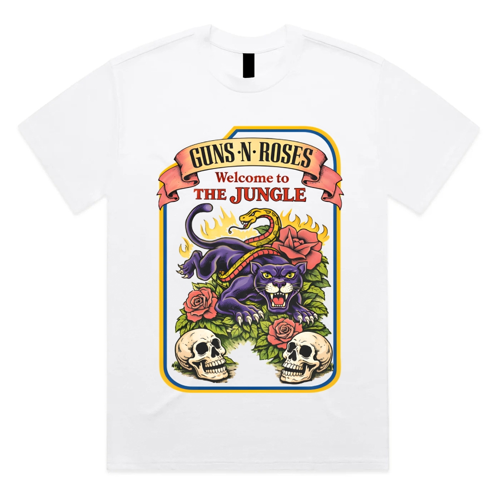 Welcome To The Jungle Cotton Classic Fit Retro Dark Humor Graphic Tee