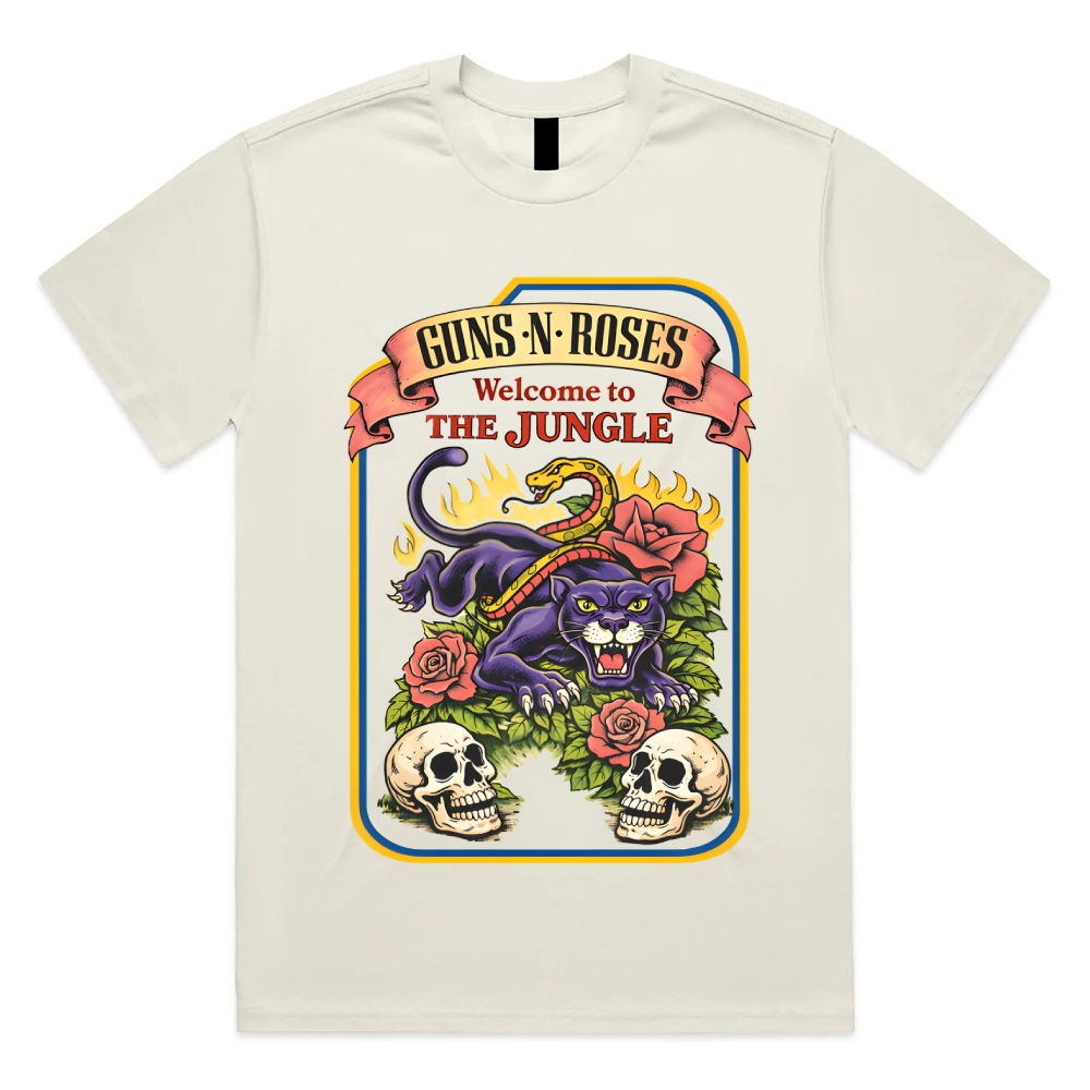 Welcome To The Jungle Cotton Classic Fit Retro Dark Humor Graphic Tee