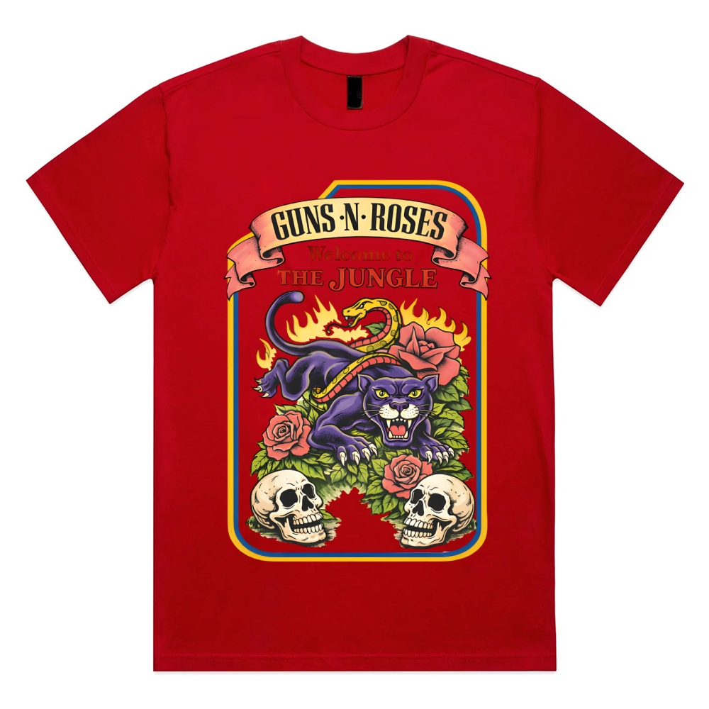 Welcome To The Jungle Cotton Classic Fit Retro Dark Humor Graphic Tee