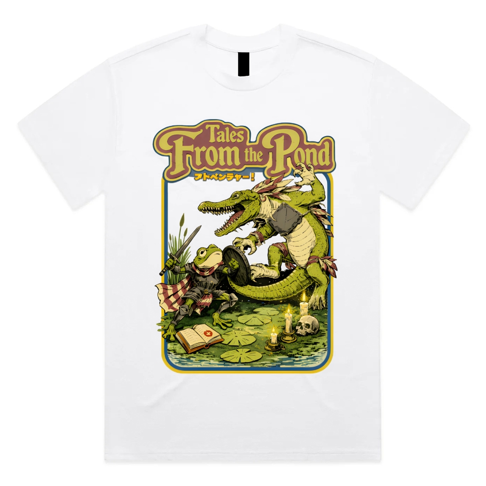Tales From The Pond Cotton Classic Fit Retro Dark Humor Graphic Tee