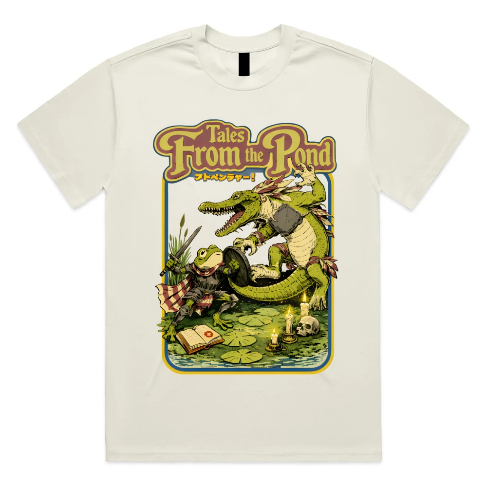 Tales From The Pond Cotton Classic Fit Retro Dark Humor Graphic Tee