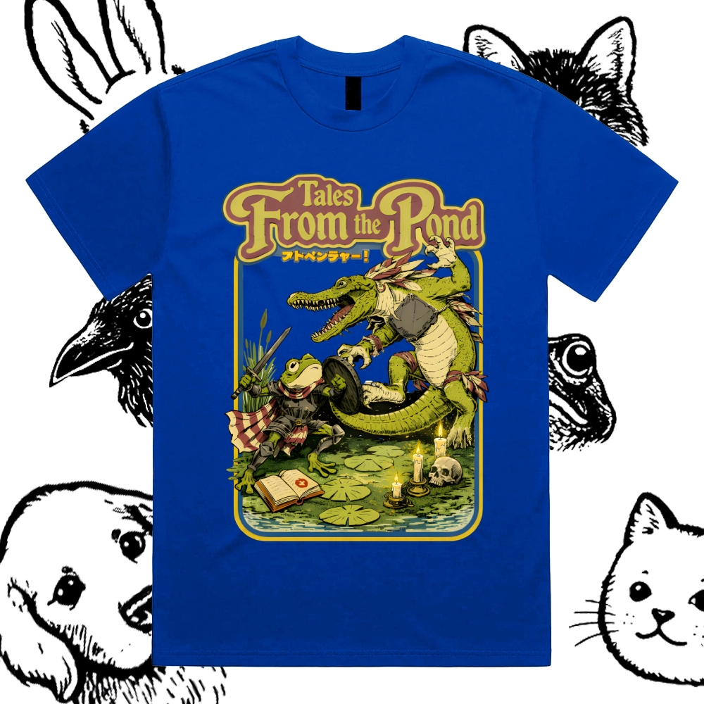 Tales From The Pond Cotton Classic Fit Retro Dark Humor Graphic Tee
