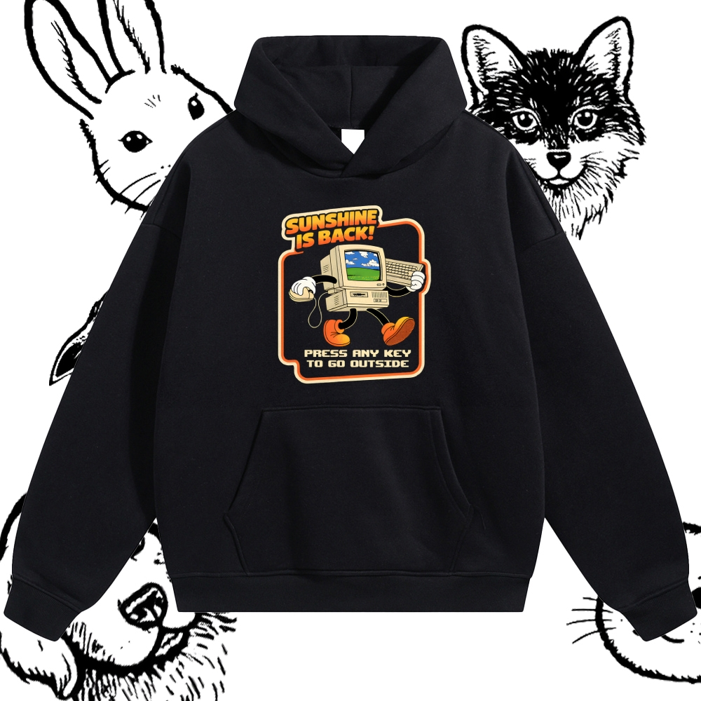 Sunshine Is Back Retro Computer Cotton Blend Classic Fit Unisex Hoodie
