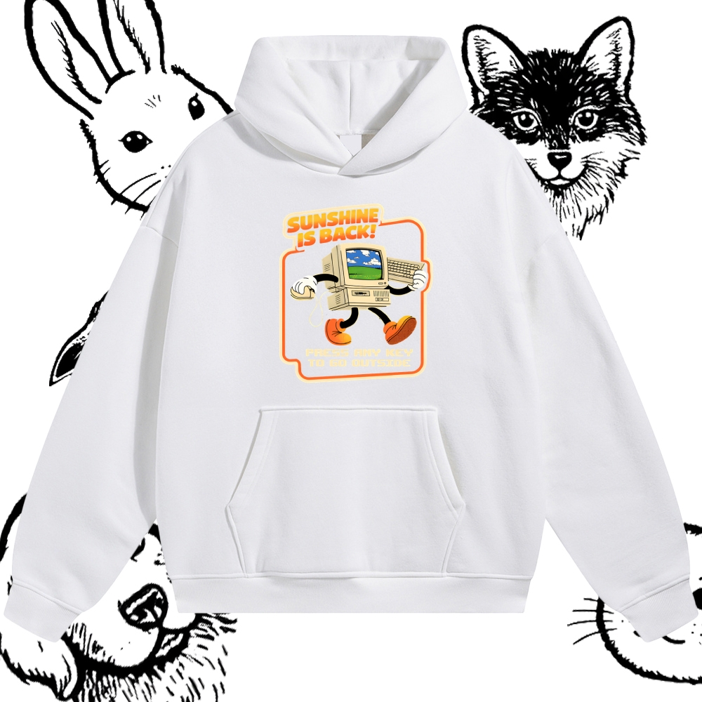 Sunshine Is Back Retro Computer Cotton Blend Classic Fit Unisex Hoodie
