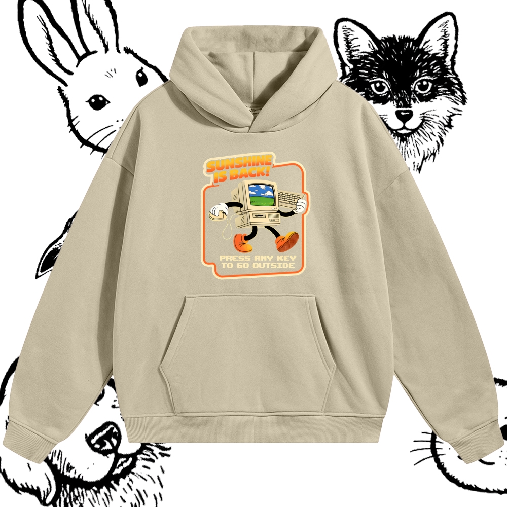 Sunshine Is Back Retro Computer Cotton Blend Classic Fit Unisex Hoodie