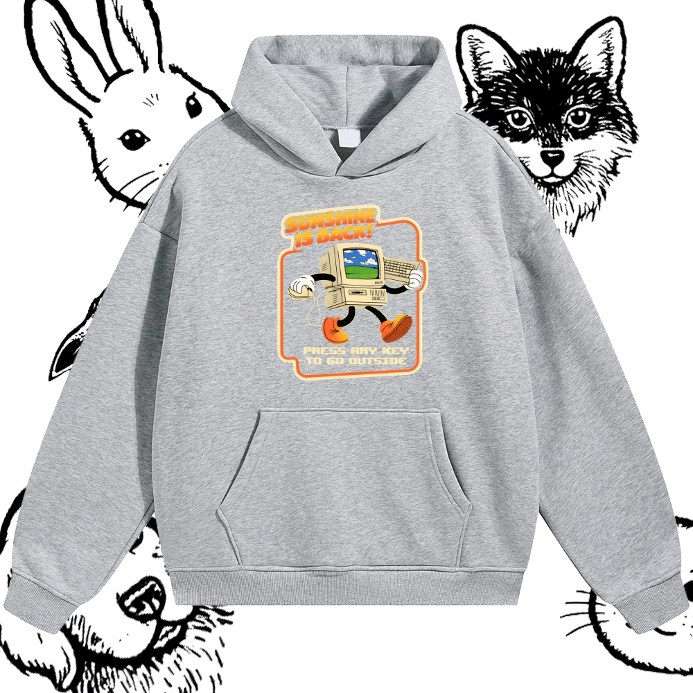 Sunshine Is Back Retro Computer Cotton Blend Classic Fit Unisex Hoodie