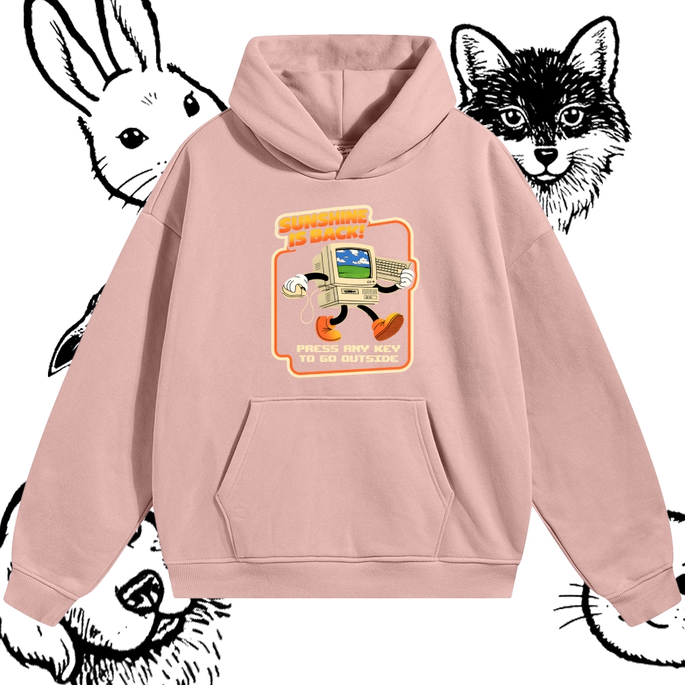 Sunshine Is Back Retro Computer Cotton Blend Classic Fit Unisex Hoodie