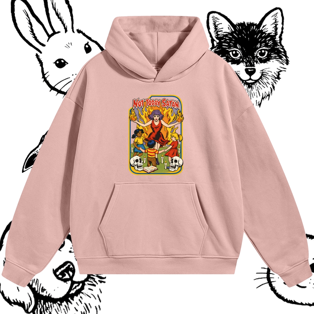 Not Today Satan Cotton Blend Classic Fit Unisex Hoodie