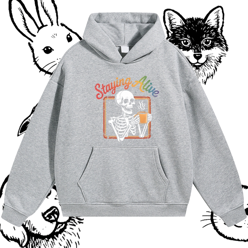 Staying Alive Cotton Blend Classic Fit Unisex Hoodie