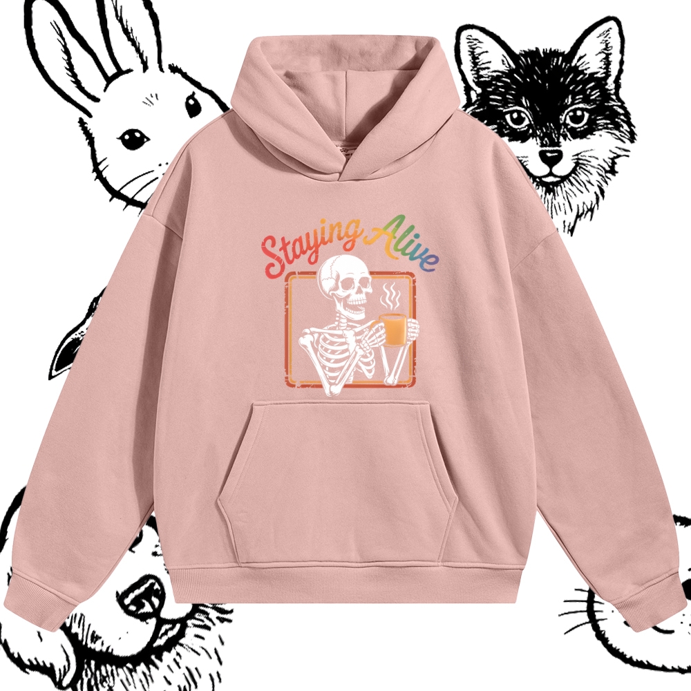 Staying Alive Cotton Blend Classic Fit Unisex Hoodie