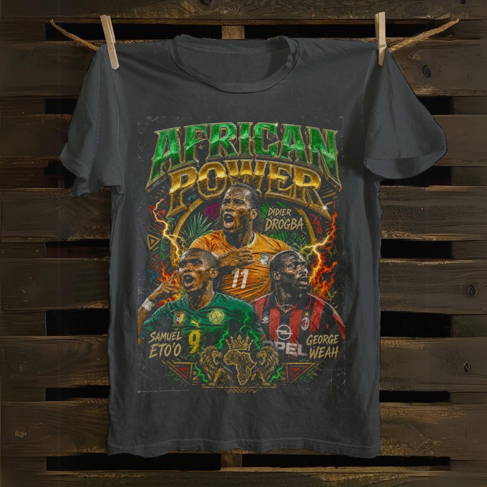 African Power: The Supreme Football Triumvirate cotton T-shirt