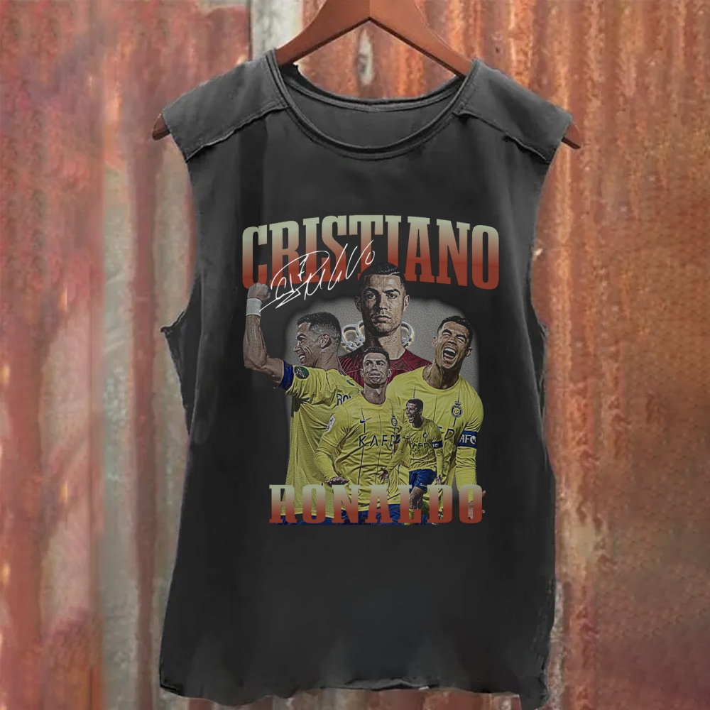 Cristiano Ronaldo Al Nassr Knights Washed Tank Top