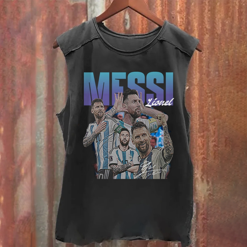Lionel Messi Albiceleste Legend Montage Washed Tank Top