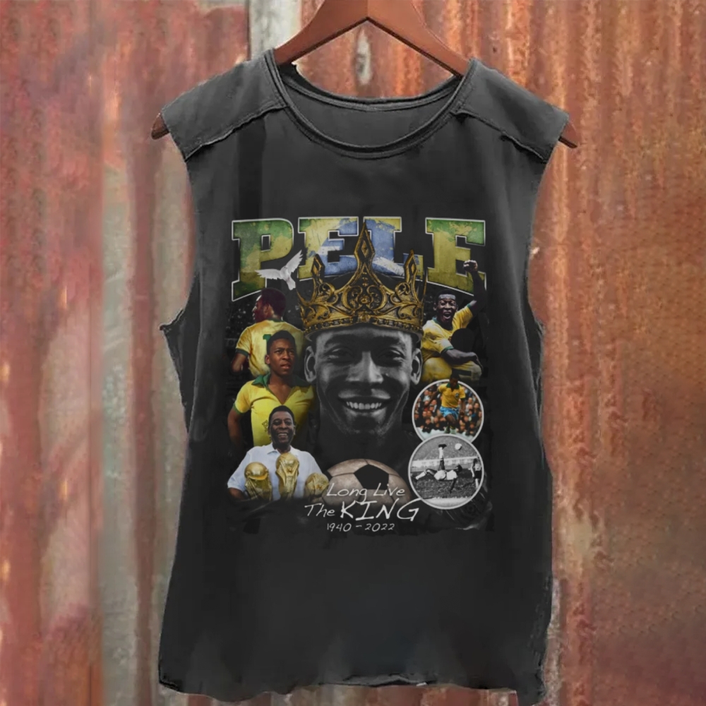 Pelé Long Live The King Memorial Washed Tank Top
