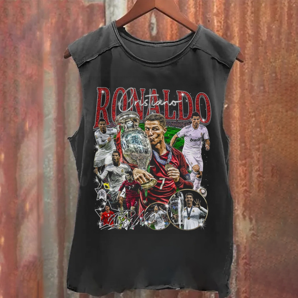 Portugal Ronaldo European Glory Washed Tank Top