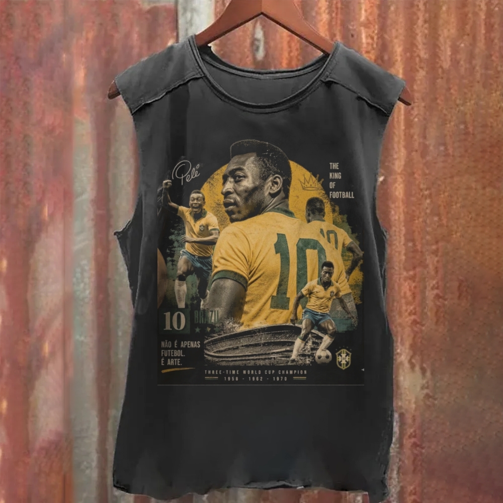The Eternal King Of Football Pele Washed Tank Top