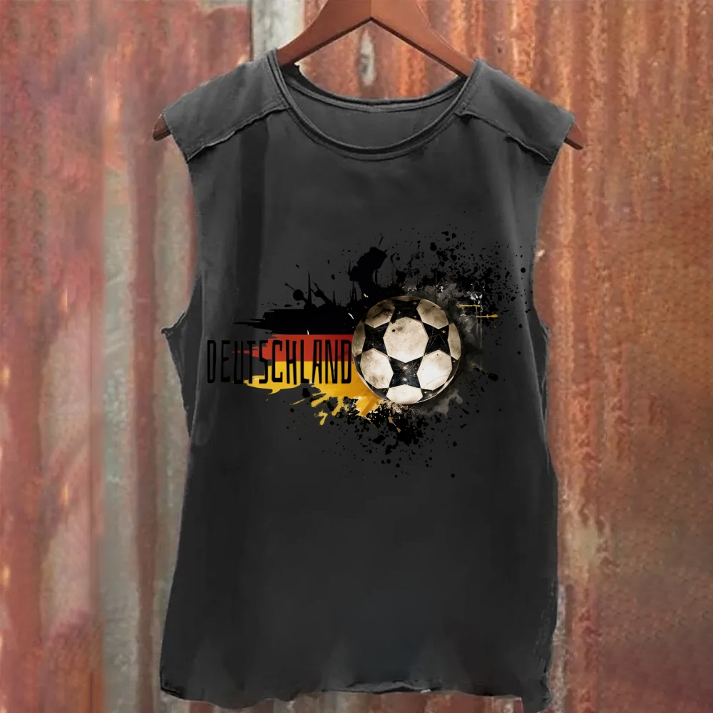 German Football Spirit: Urban Ink Splash Washed Tank Top