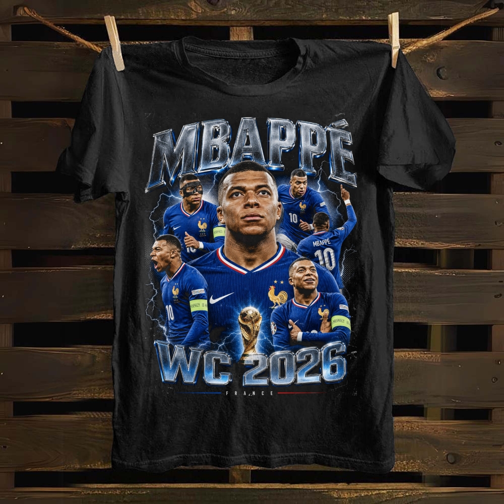 Kylian Mbappé: The Blue Flare 2026 cotton T-shirt