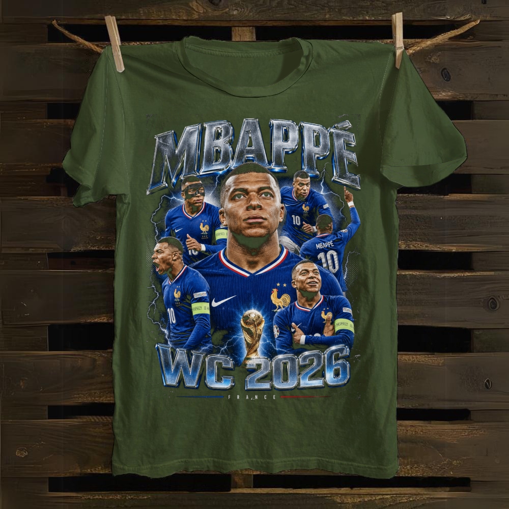 Kylian Mbappé: The Blue Flare 2026 cotton T-shirt