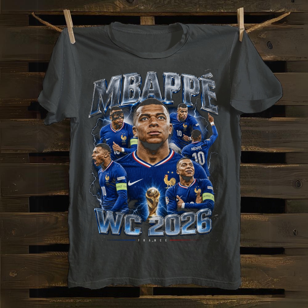 Kylian Mbappé: The Blue Flare 2026 cotton T-shirt