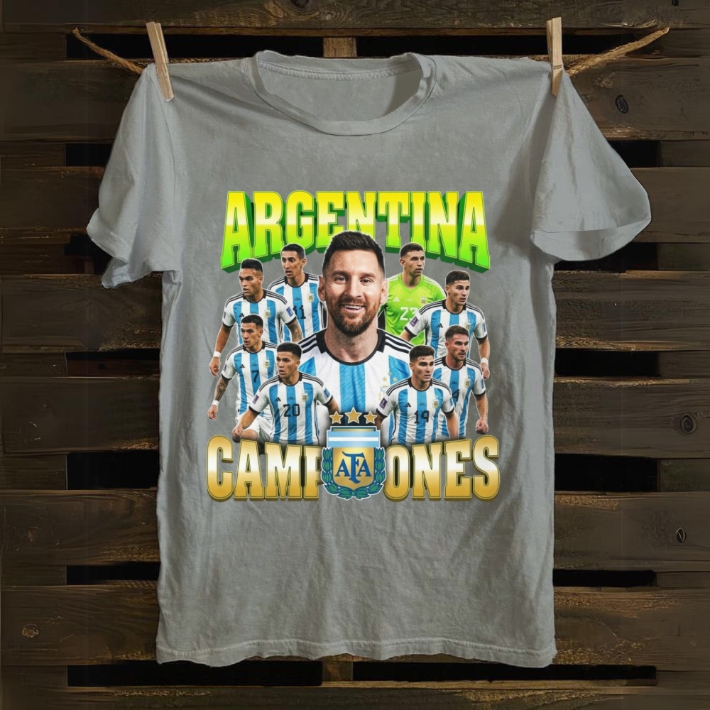 Messi And Argentina: The Three-Star Champions cotton T-shirt
